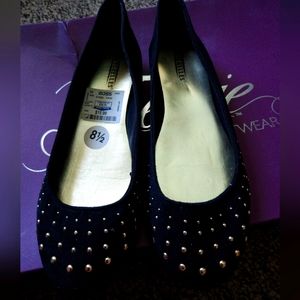 Studded Black Flats